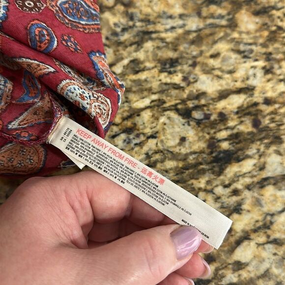 Free People Sundown Rust Red Paisley Print Off-the-Shoulder Bodysuit Size M - Picture 10 of 12